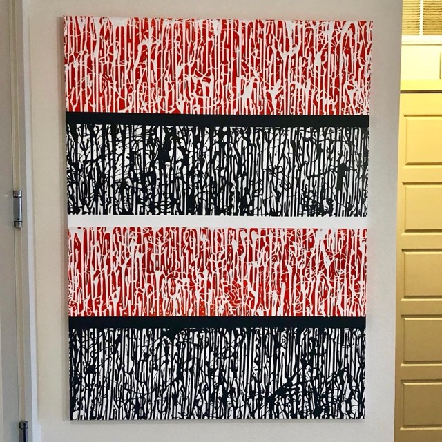 Red and black drips